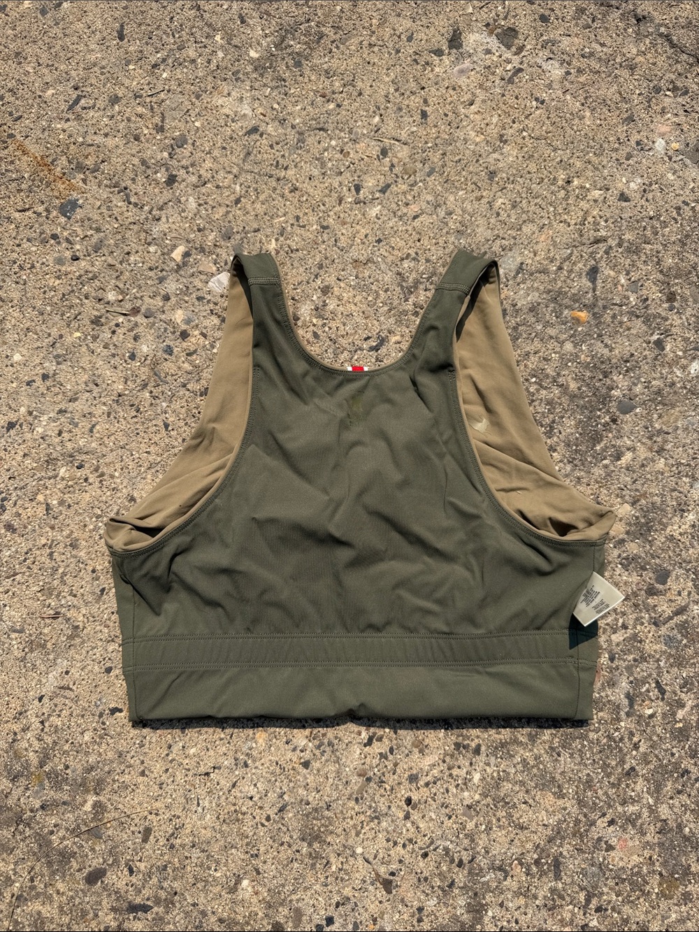 Tracksmith Olive Green Racerback Sports Bra Crop
